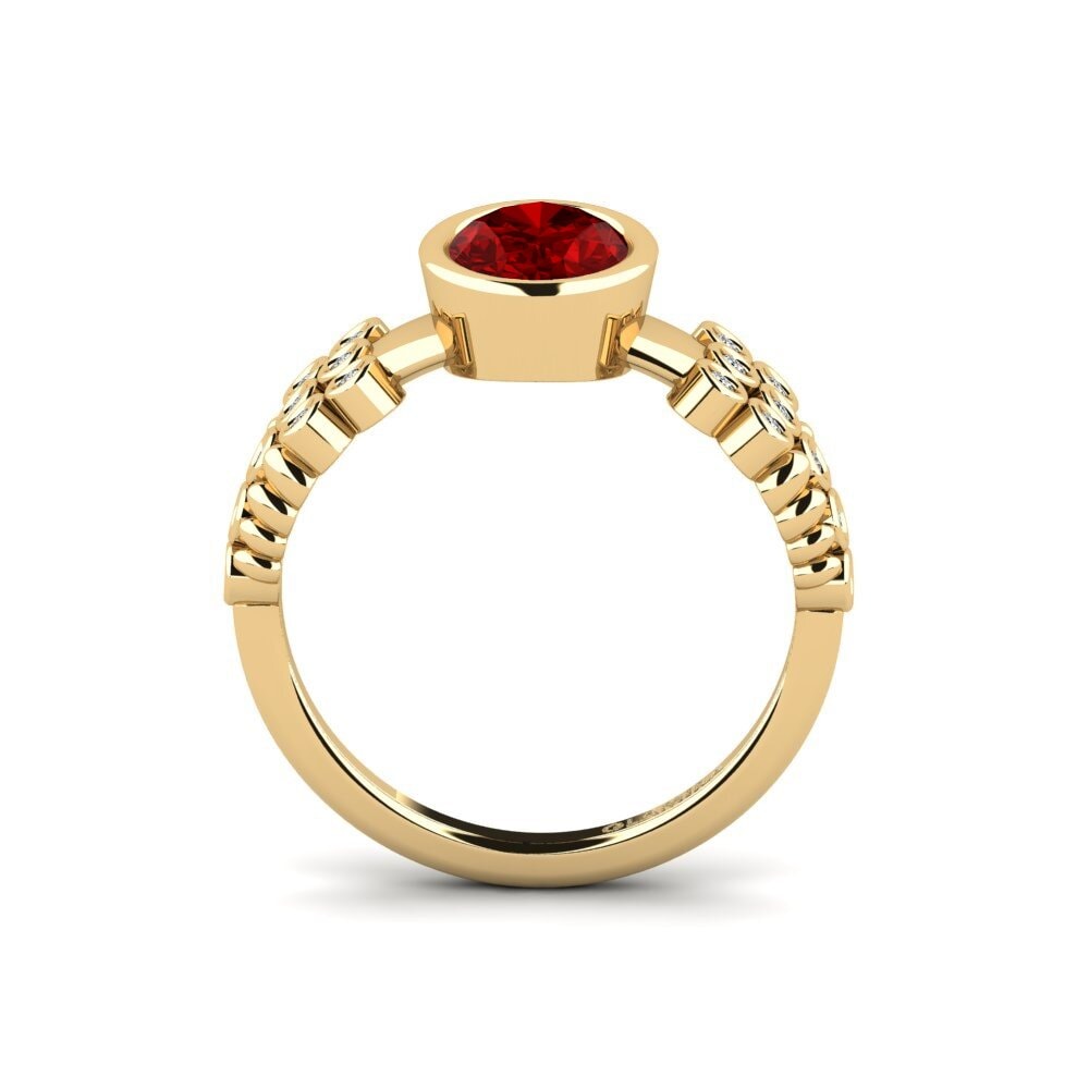 Oval Ruby (Lab Created) Engagement Ring Kamstar - Oval