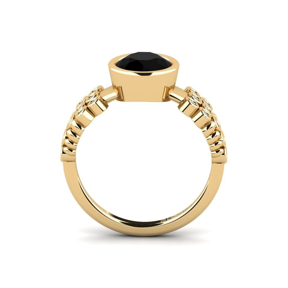Ónix Negro Anillo de compromiso Kamstar - Round