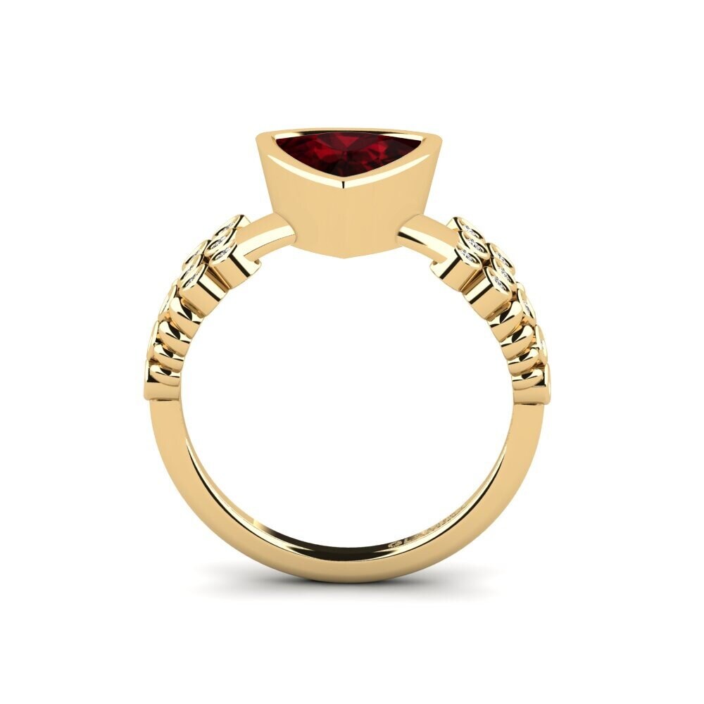 Trillion Garnet Engagement Ring Kamstar - Trillion