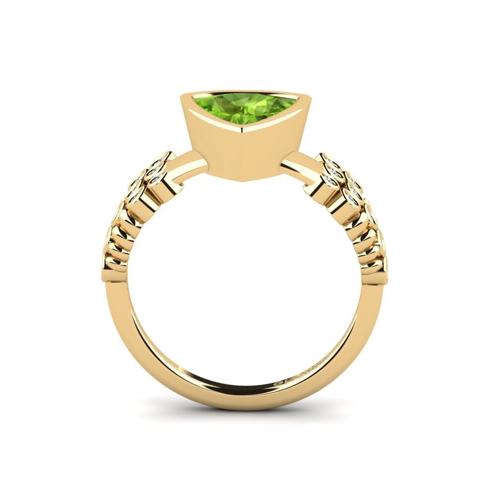 Trillion Peridot Engagement Ring Kamstar - Trillion