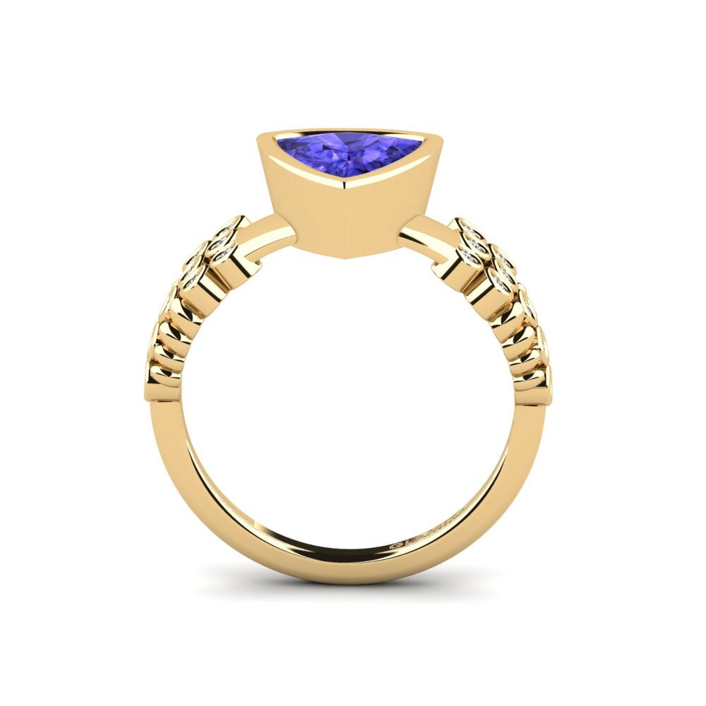 Trillion Tanzanite Engagement Ring Kamstar - Trillion