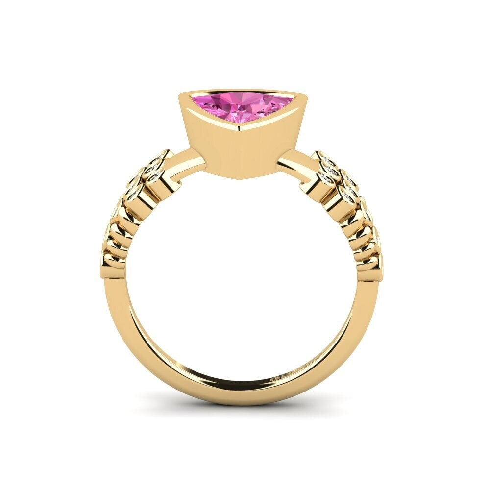 Trillion Pink Topaz Engagement Ring Kamstar - Trillion