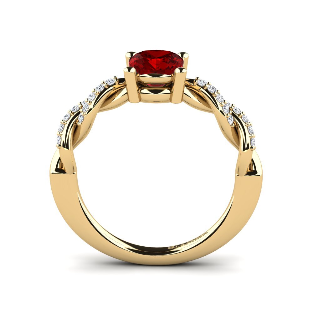 Ruby (Lab Created) Engagement Ring Wicat - Cushion
