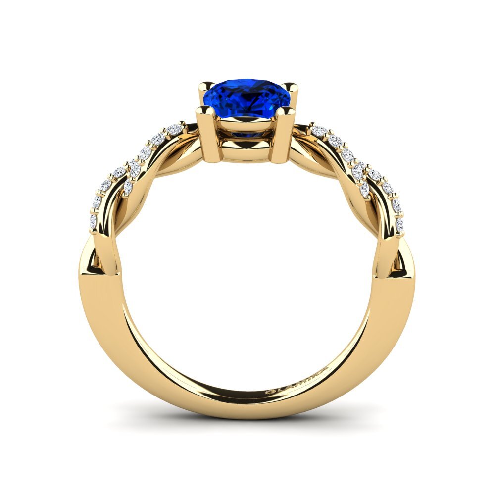 Sapphire (Lab Created) Engagement Ring Wicat - Cushion