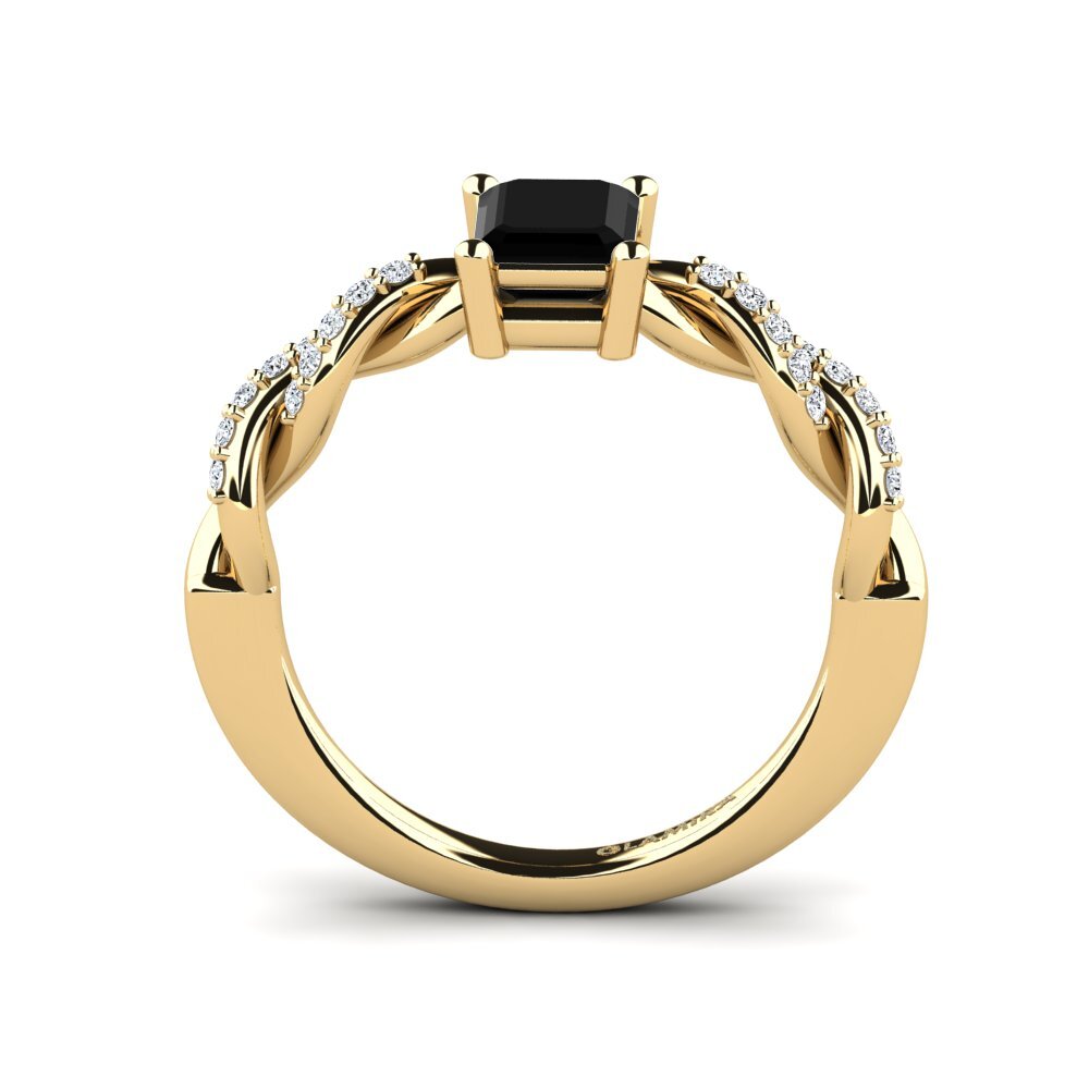Black Diamond Engagement Ring Wicat - Emerald