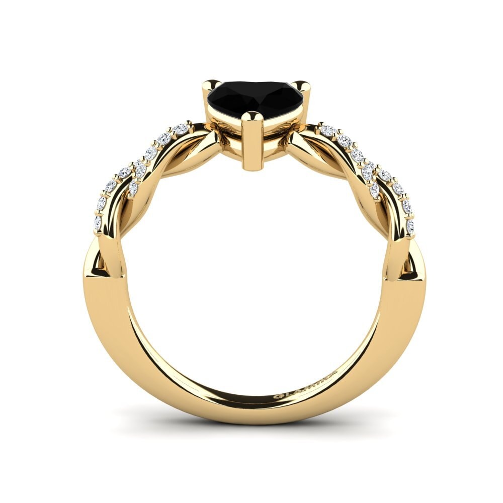 Black Diamond Engagement Ring Wicat - Heart