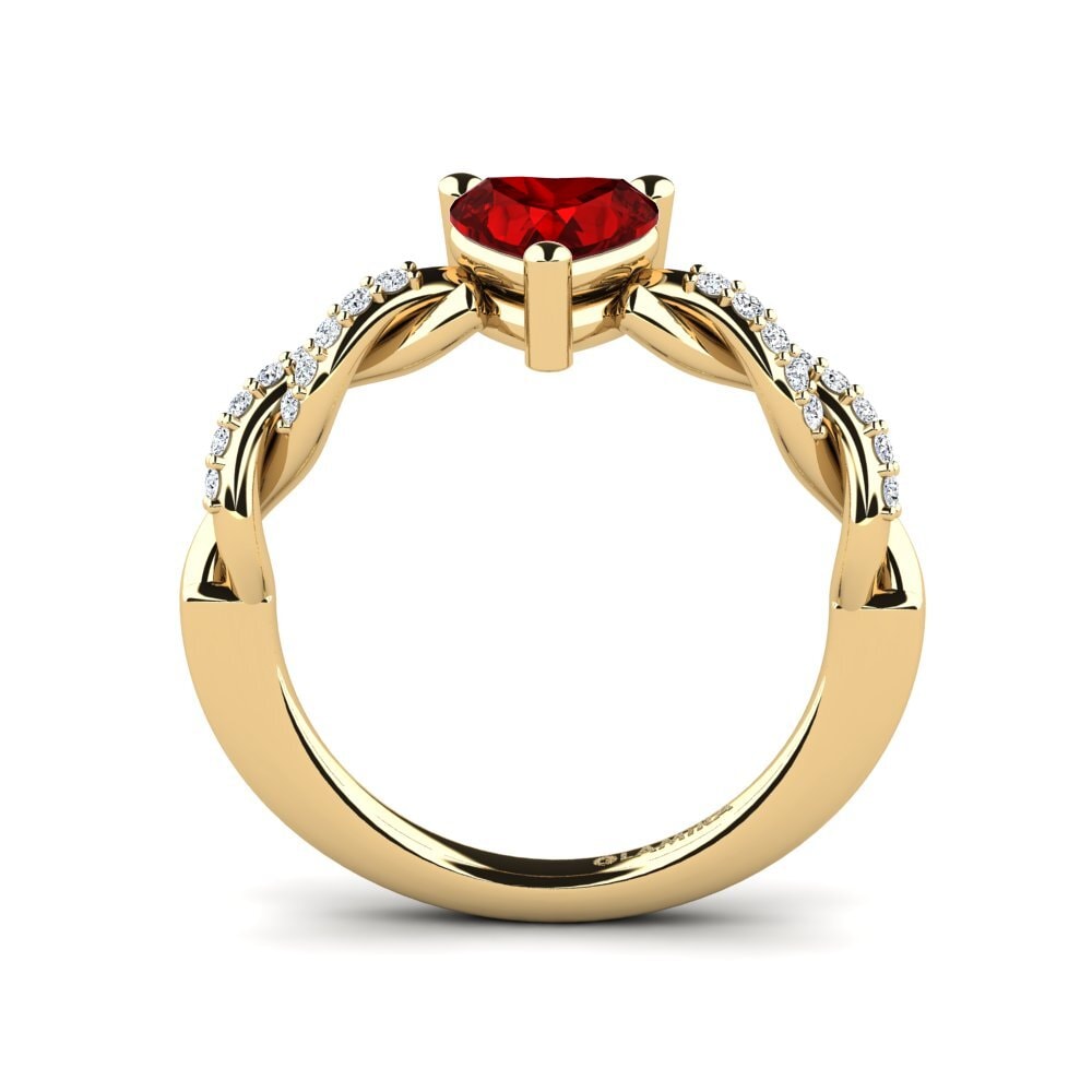 Ruby (Lab Created) Engagement Ring Wicat - Heart
