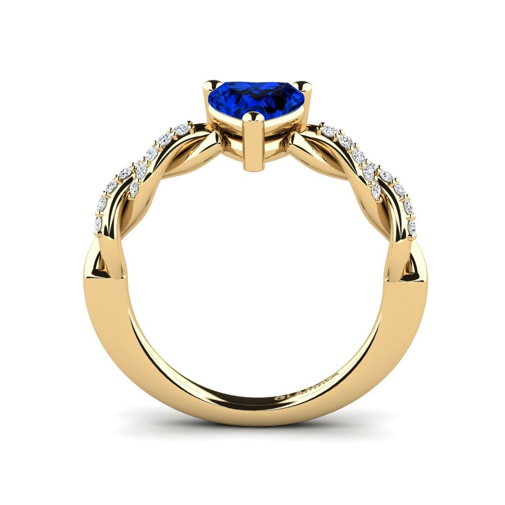 Sapphire (Lab Created) Engagement Ring Wicat - Heart