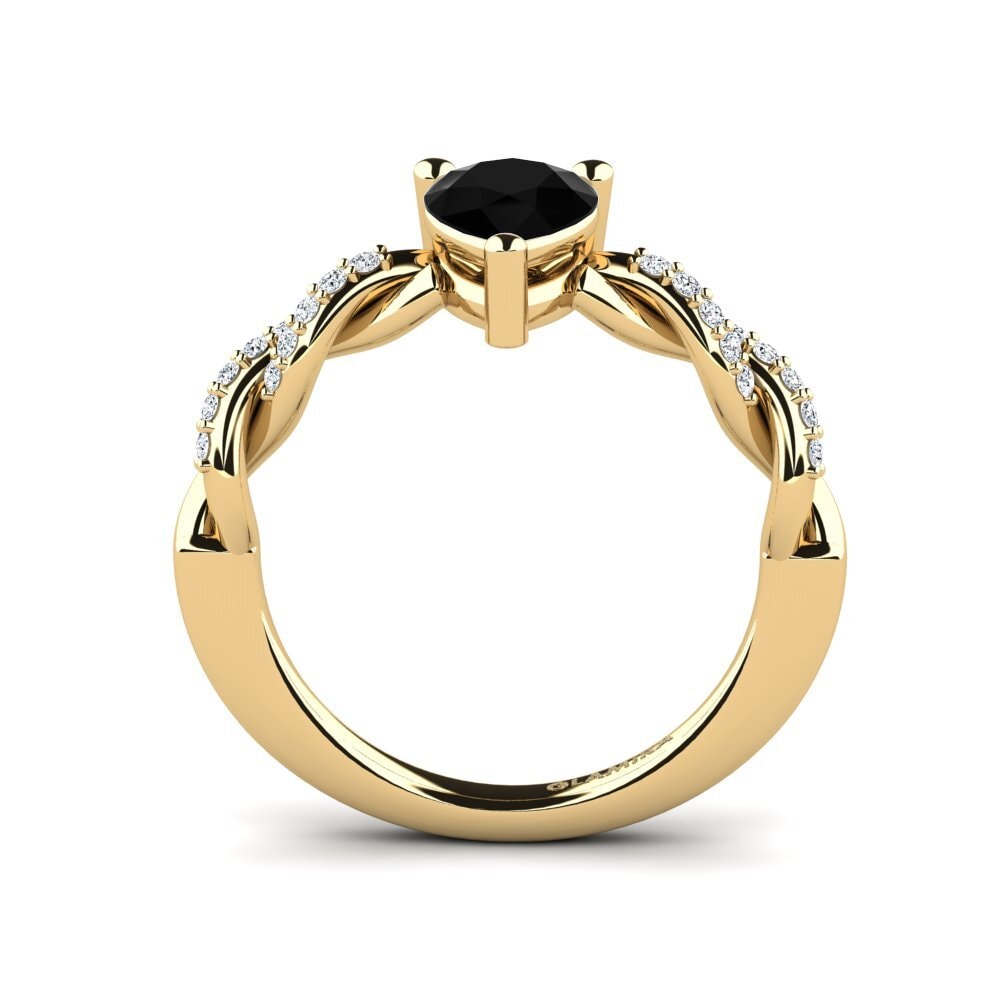 Black Diamond Engagement Ring Wicat - Pear