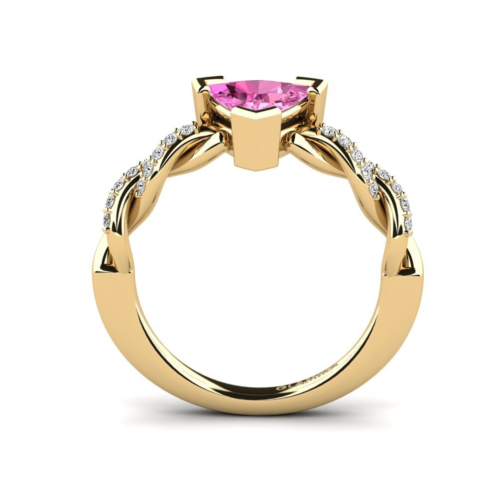 Trillion Pink Topaz Engagement Ring Wicat - Trillion