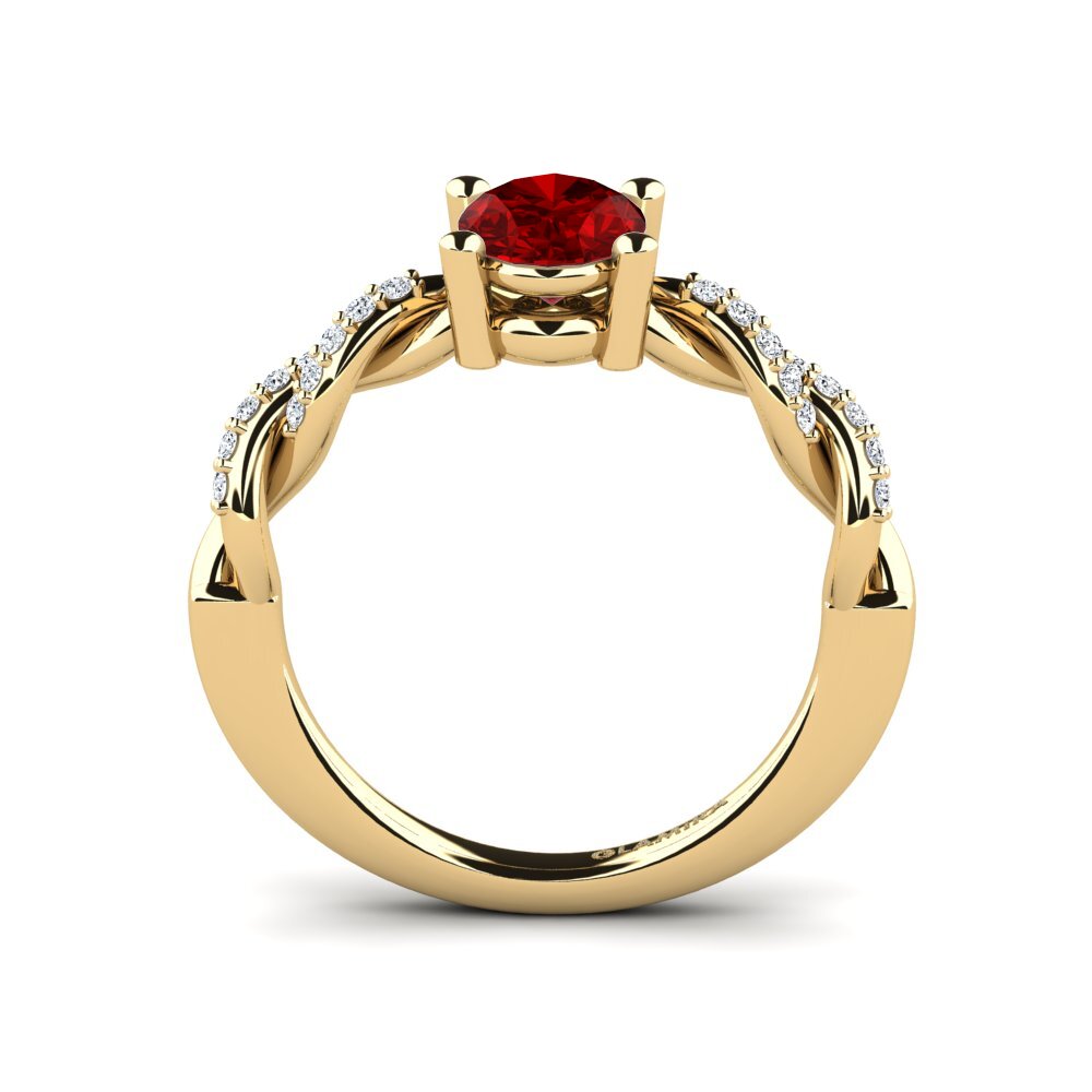 Ruby (Lab Created) Engagement Ring Wicat - Oval