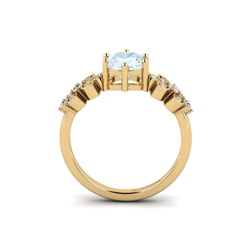 Aguamarina Anillo de compromiso Yatopi - Cushion