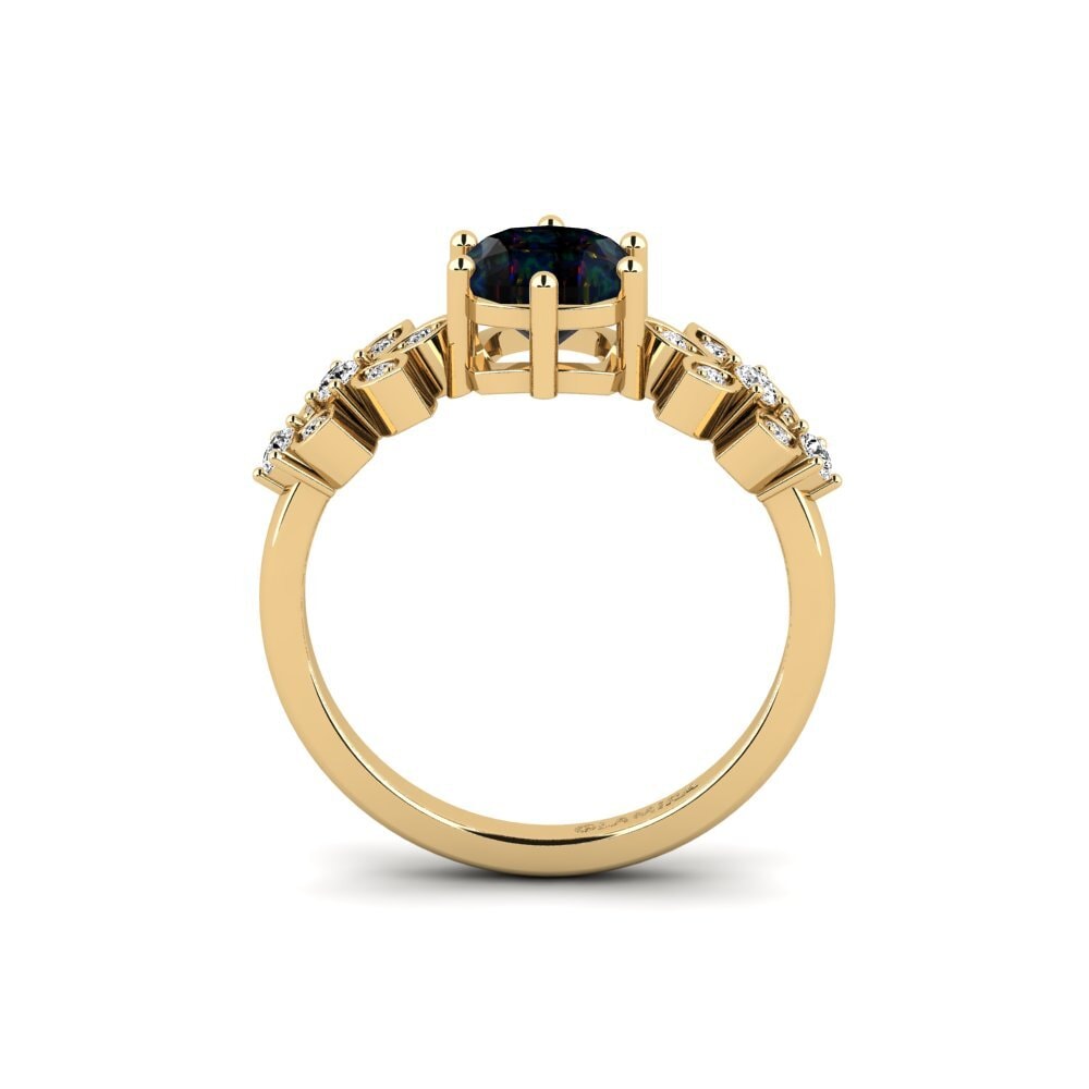 Black Opal Engagement Ring Yatopi - Cushion