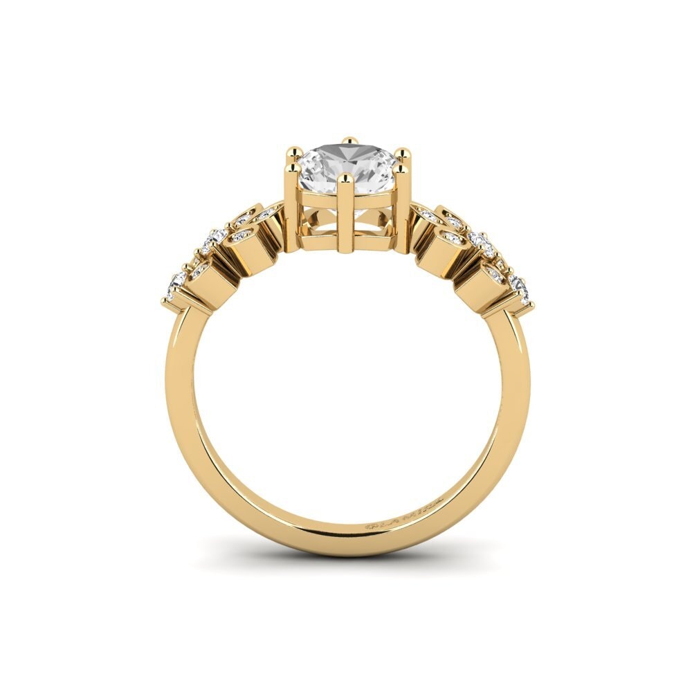 Zafiro blanco Anillo de compromiso Yatopi - Cushion