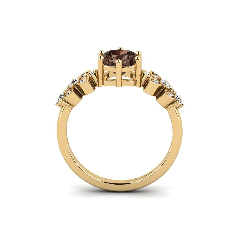 Smoky Quartz Engagement Ring Yatopi - Cushion