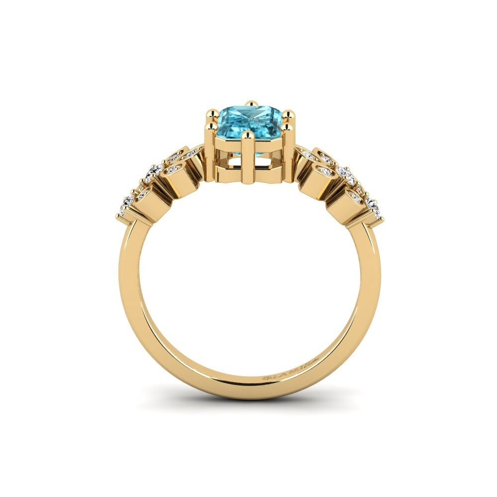 Blue Zircon Engagement Ring Yatopi - Emerald