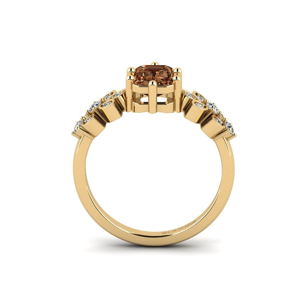 Brown Diamond Engagement Ring Yatopi - Emerald