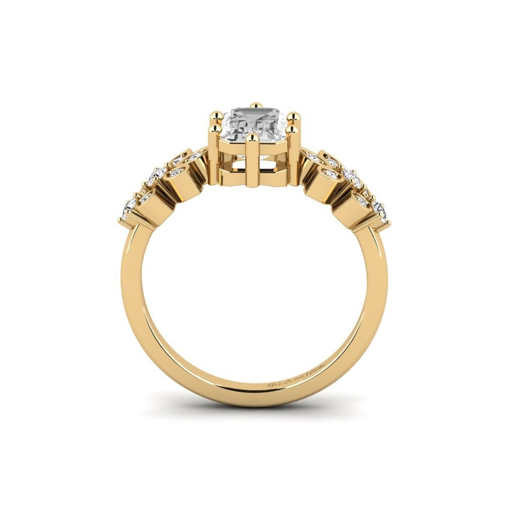 Zafiro blanco Anillo de compromiso Yatopi - Emerald