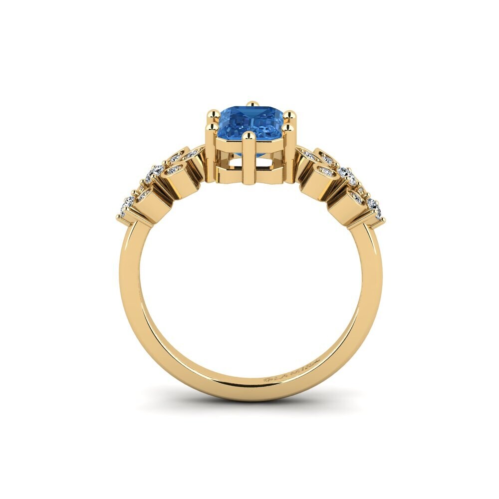 Dark Blue Zirconia Engagement Ring Yatopi - Emerald