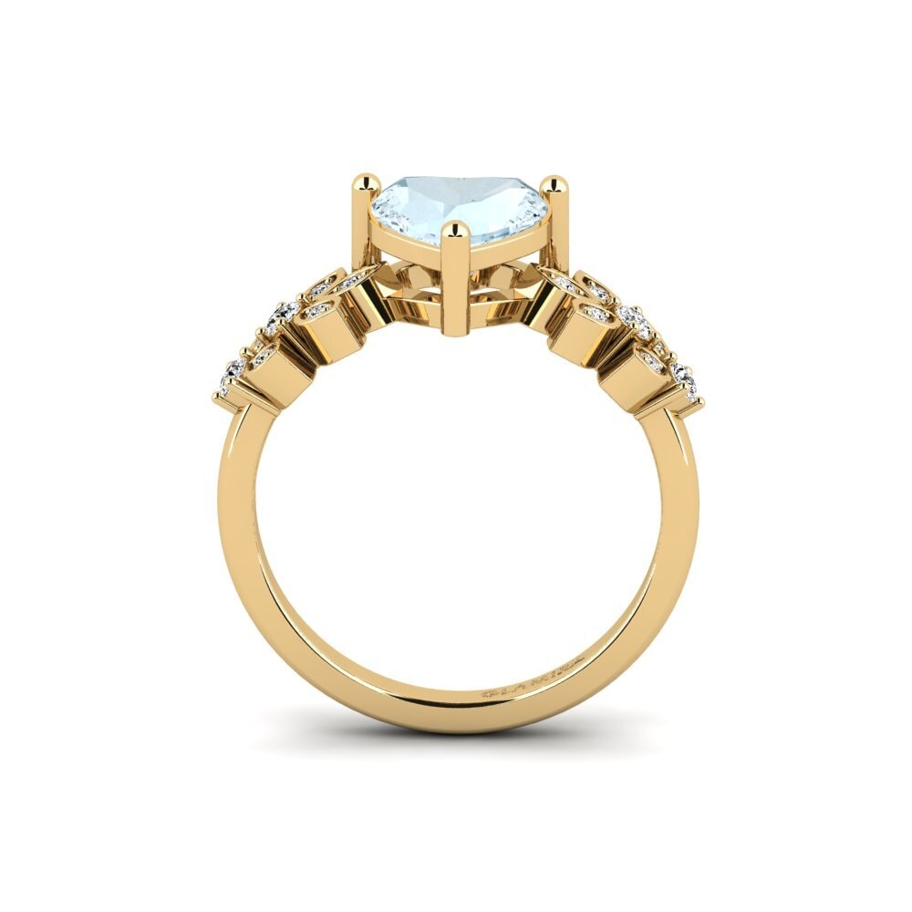 Aguamarina Anillo de compromiso Yatopi - Heart