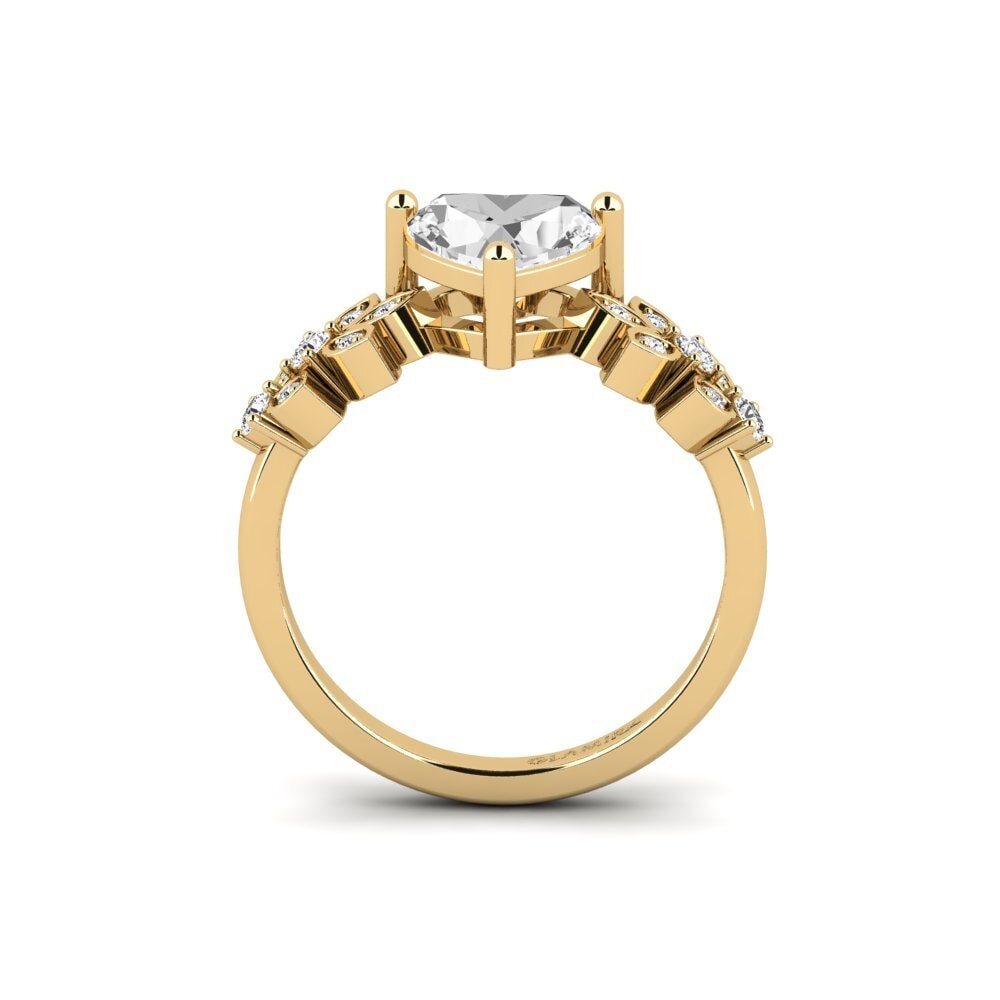 Zafiro blanco Anillo de compromiso Yatopi - Heart