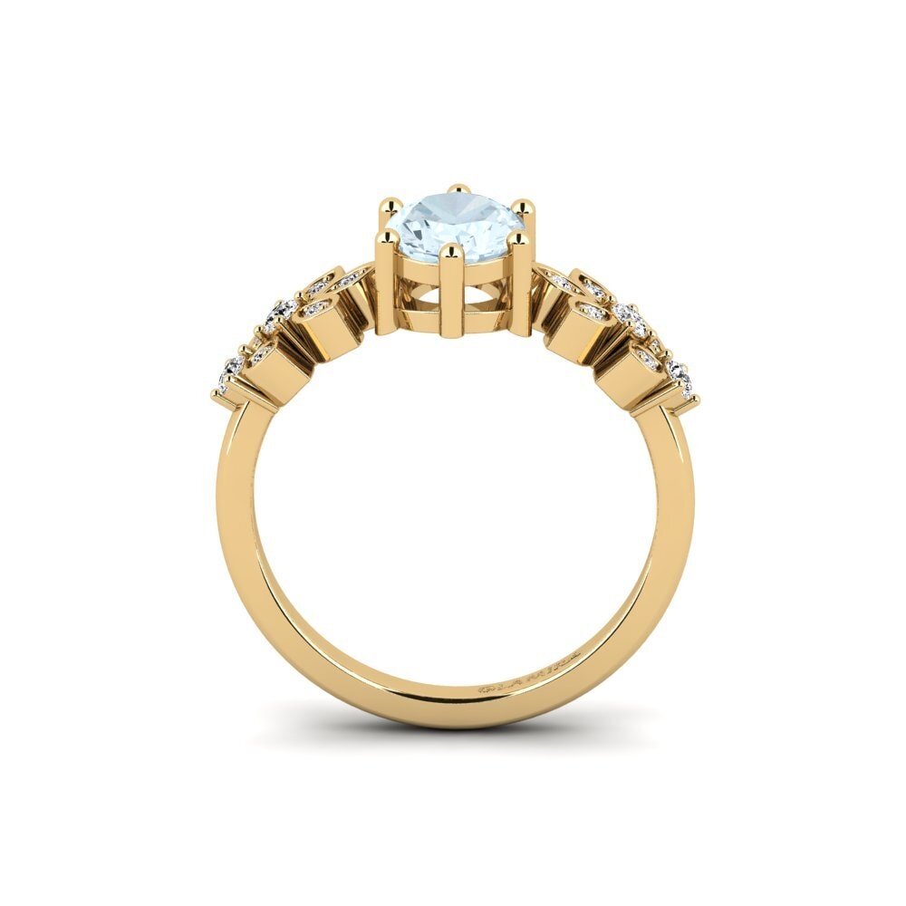 Aguamarina Anillo de compromiso Yatopi - Oval