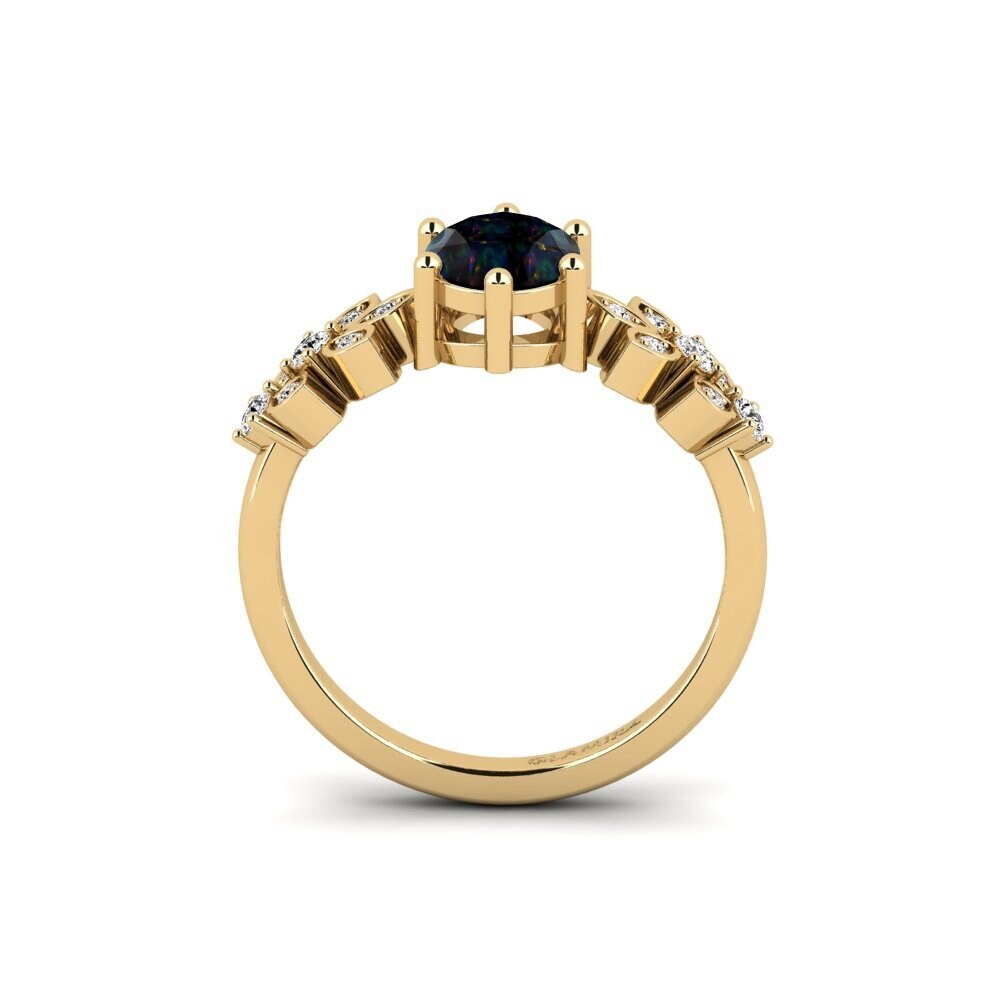 Black Opal Engagement Ring Yatopi - Oval