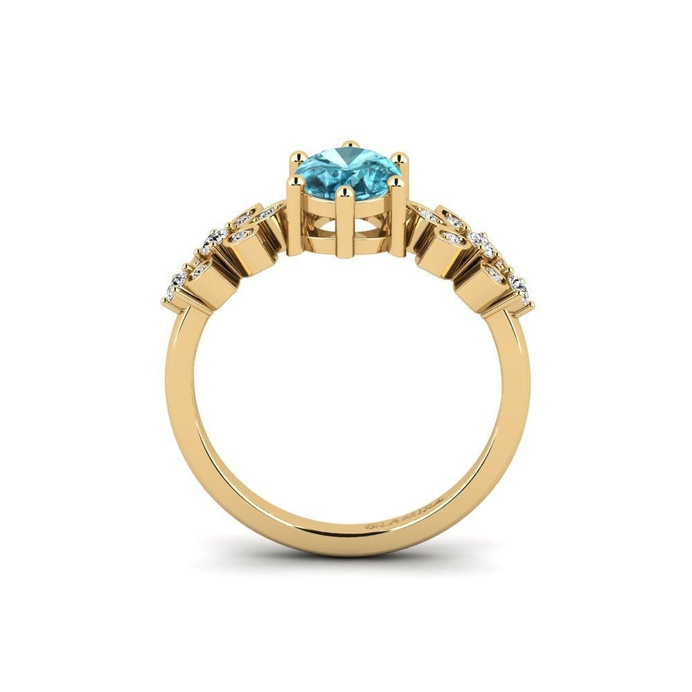 Blue Zircon Engagement Ring Yatopi - Oval