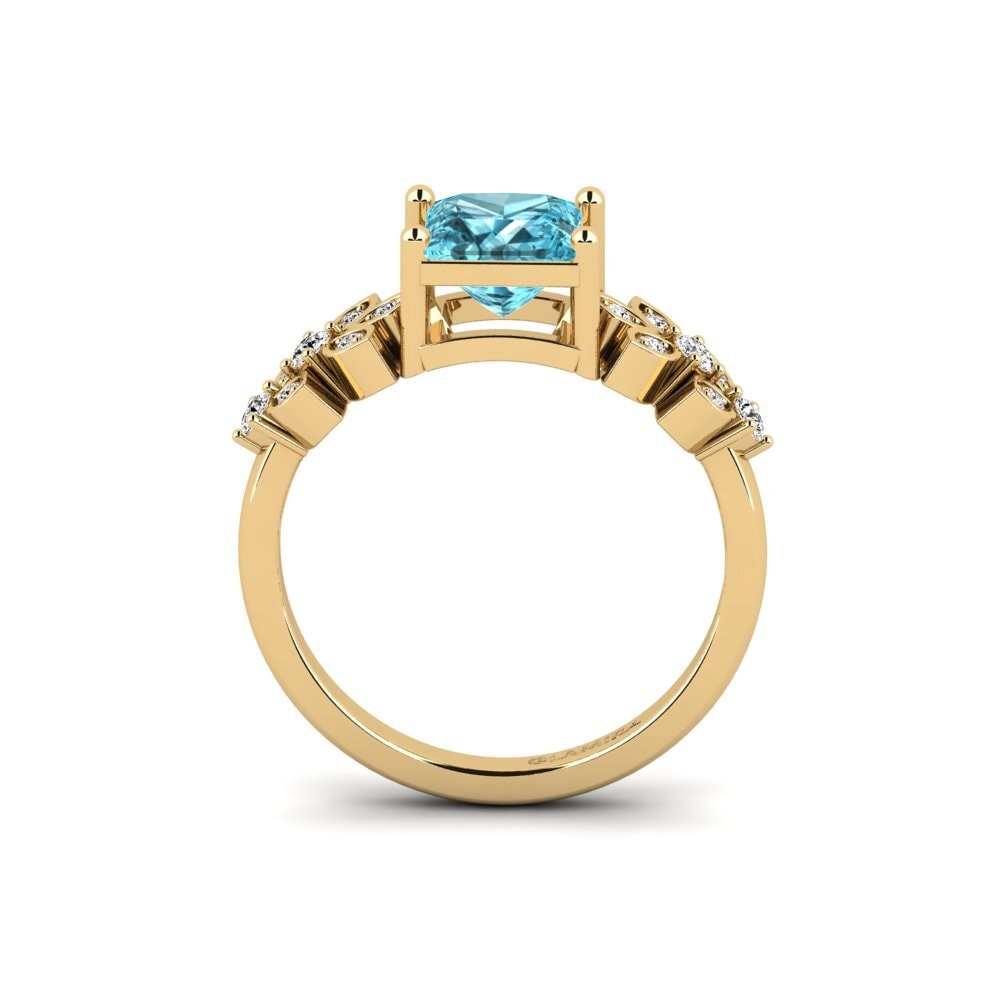 Blue Zircon Engagement Ring Yatopi - Princess
