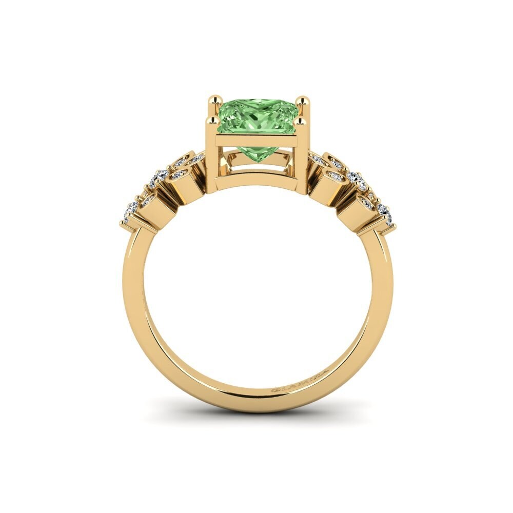 Diamante Verde Anillo de compromiso Yatopi - Princess