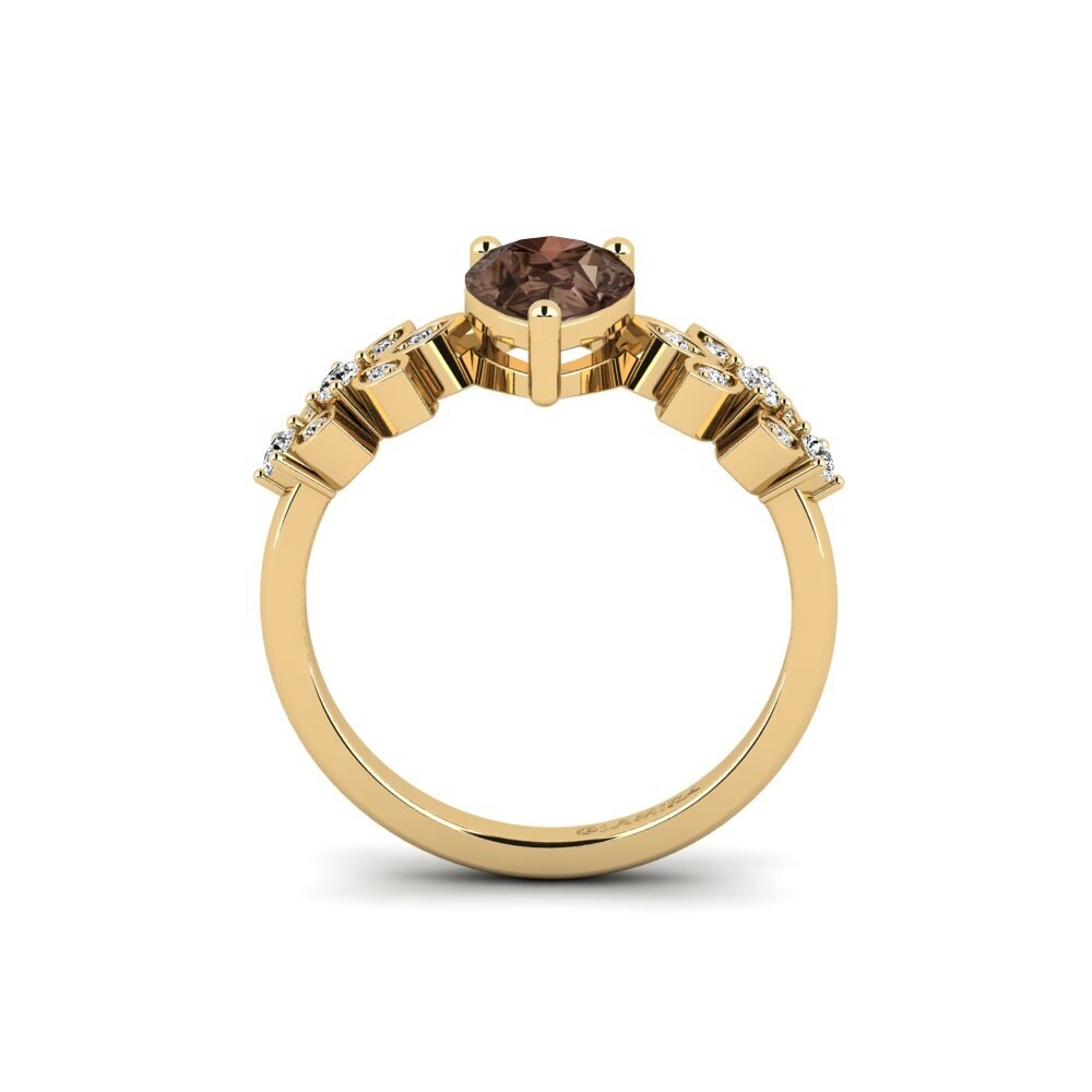 Smoky Quartz Engagement Ring Yatopi - Pear
