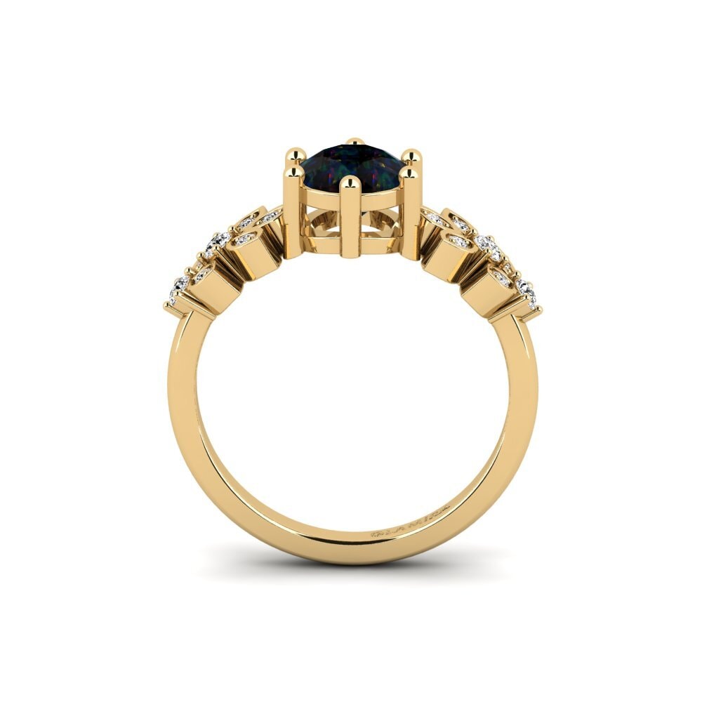 Black Opal Engagement Ring Yatopi - Round