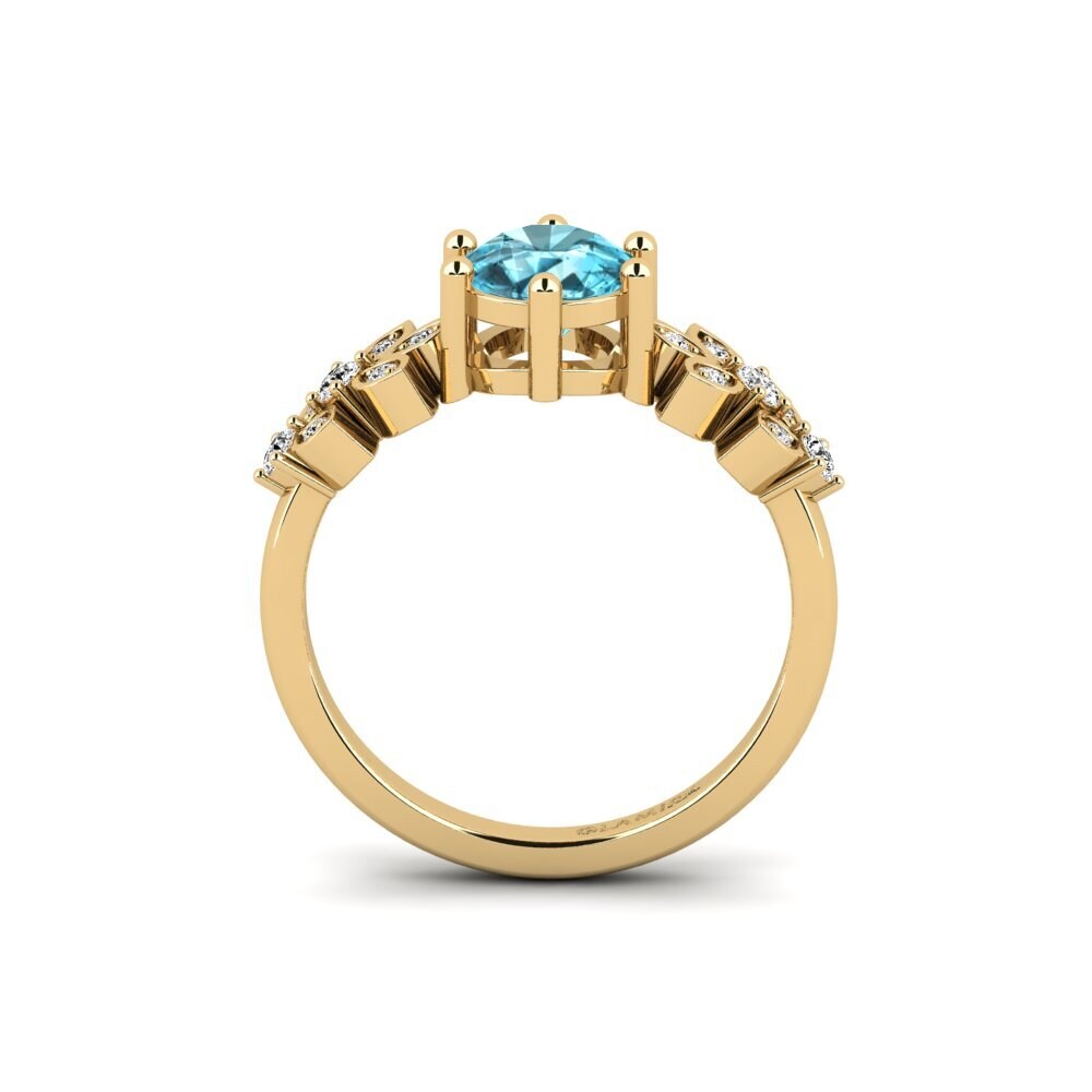 Blue Zircon Engagement Ring Yatopi - Round