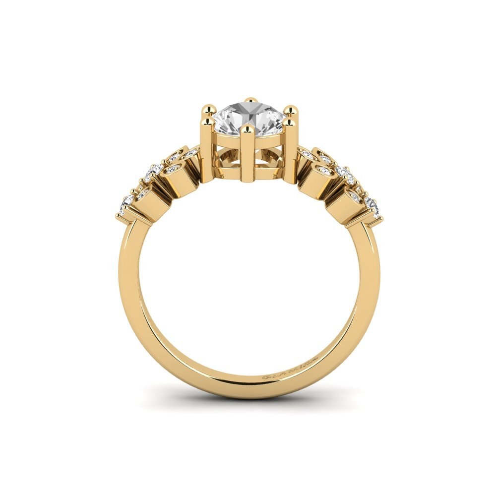 Zafiro blanco Anillo de compromiso Yatopi - Round