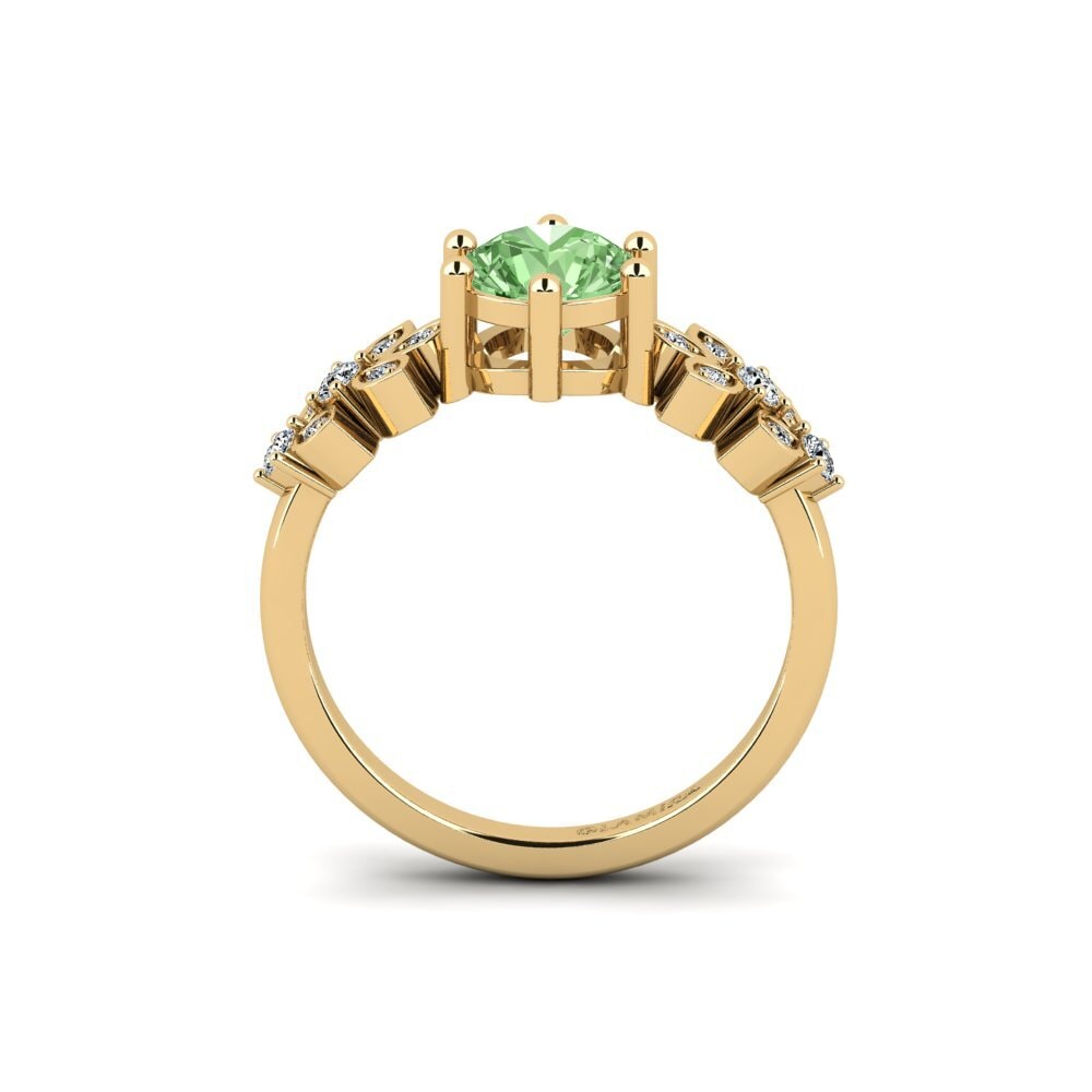 Diamante Verde Anillo de compromiso Yatopi - Round