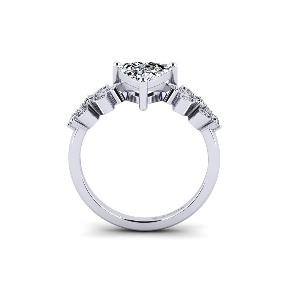 White Silver Trillion Engagement Ring Yatopi - Trillion