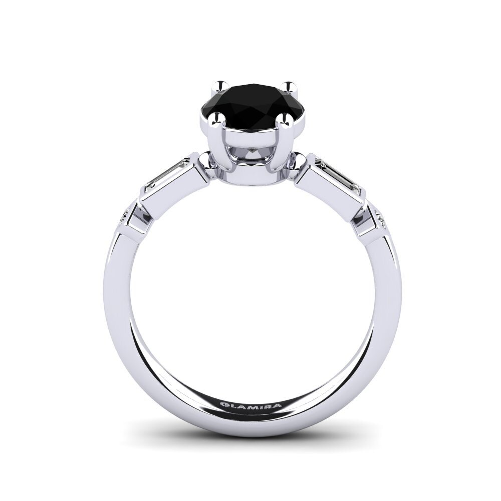 Ónix Negro Anillo de compromiso Conga - Oval