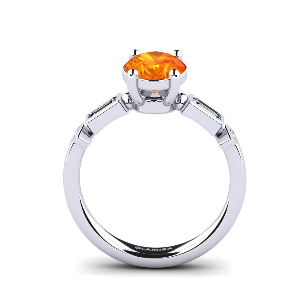Zafiro Naranja Anillo de compromiso Conga - Oval