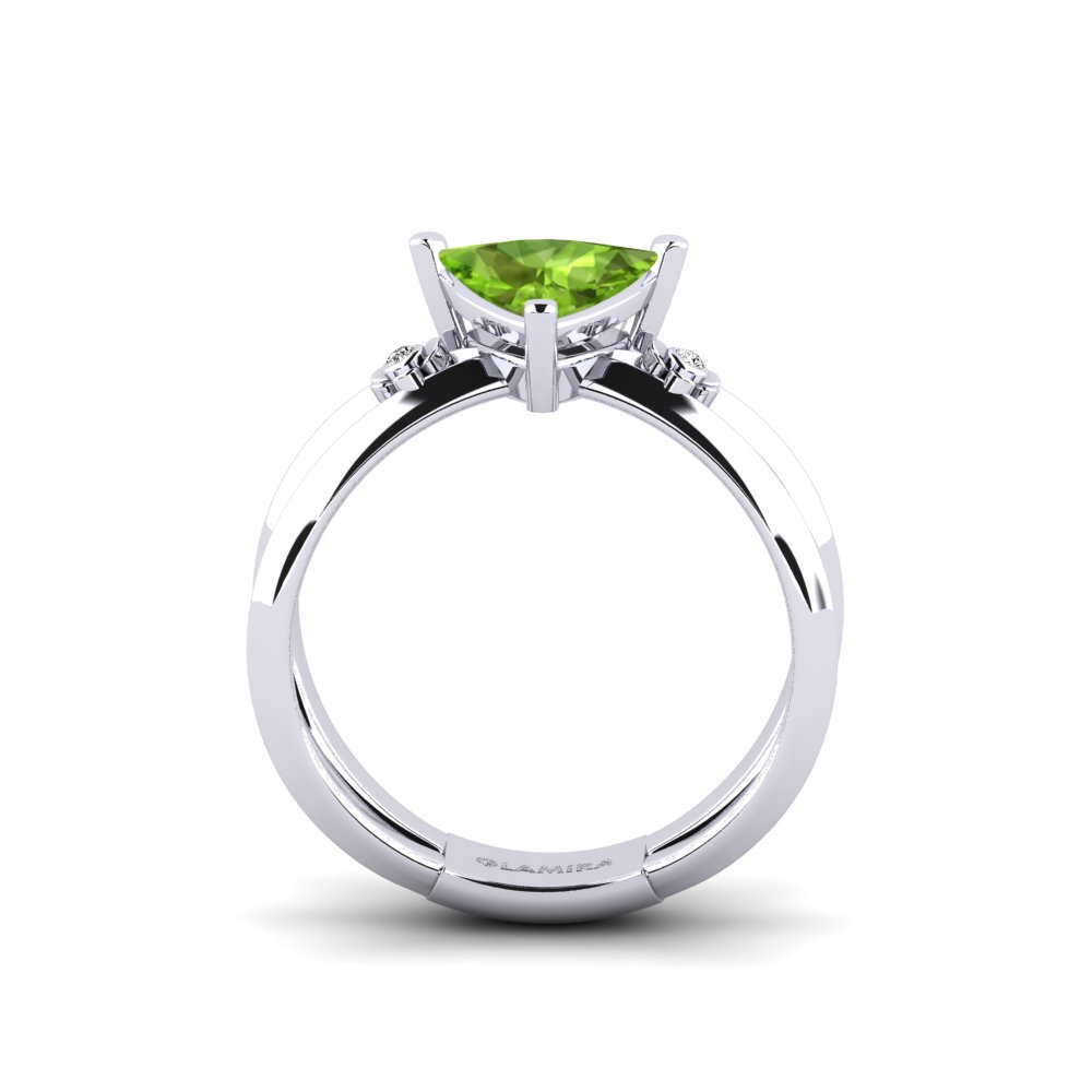 Peridot Engagement Ring Dallso - Trillion