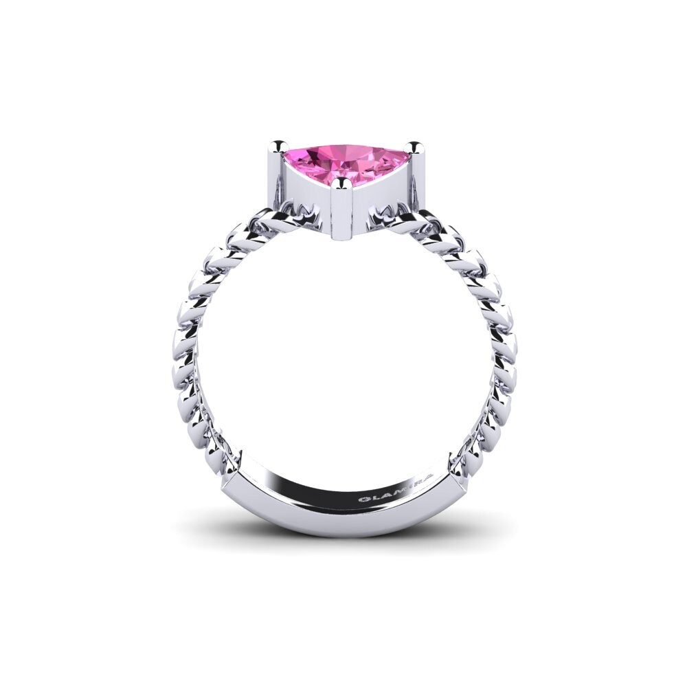 Trillion Pink Topaz Engagement Ring Ducta - Trillion