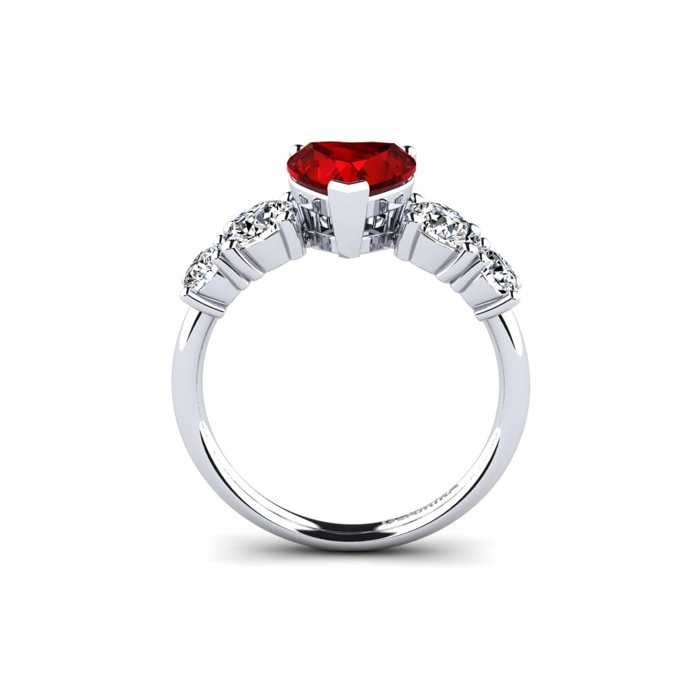 Ruby (Lab Created) Engagement Ring Ebulga - Heart