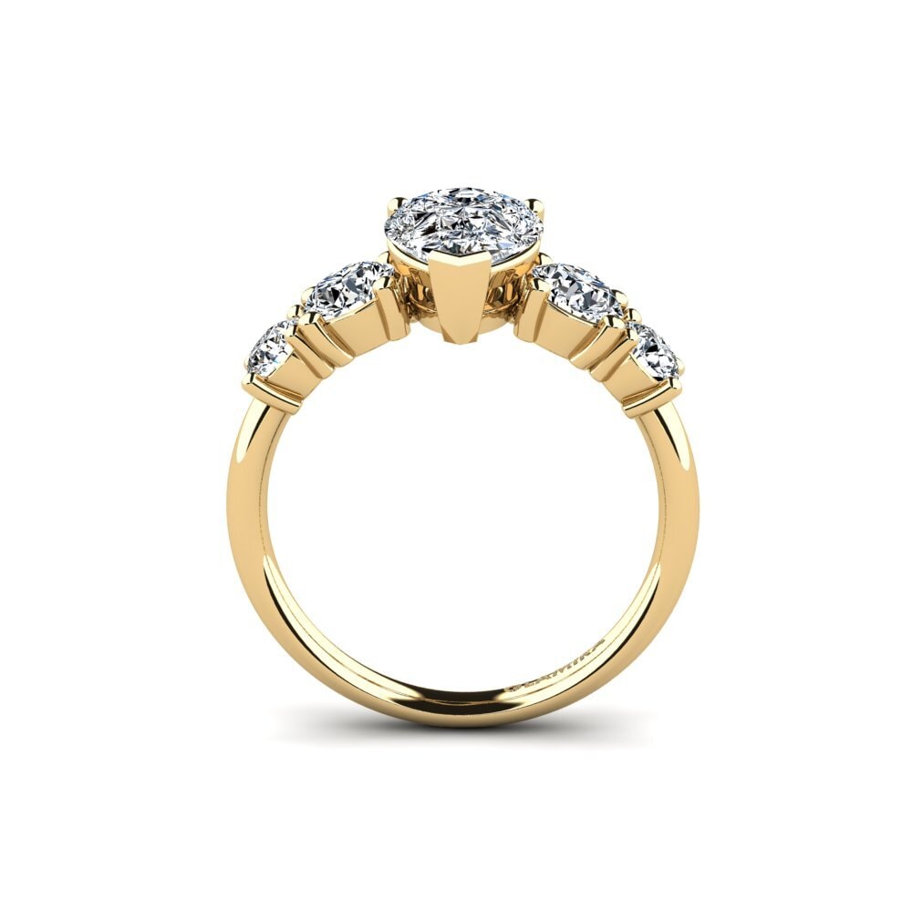 Gelbgold 585 Verlobungsring Ebulga - Pear