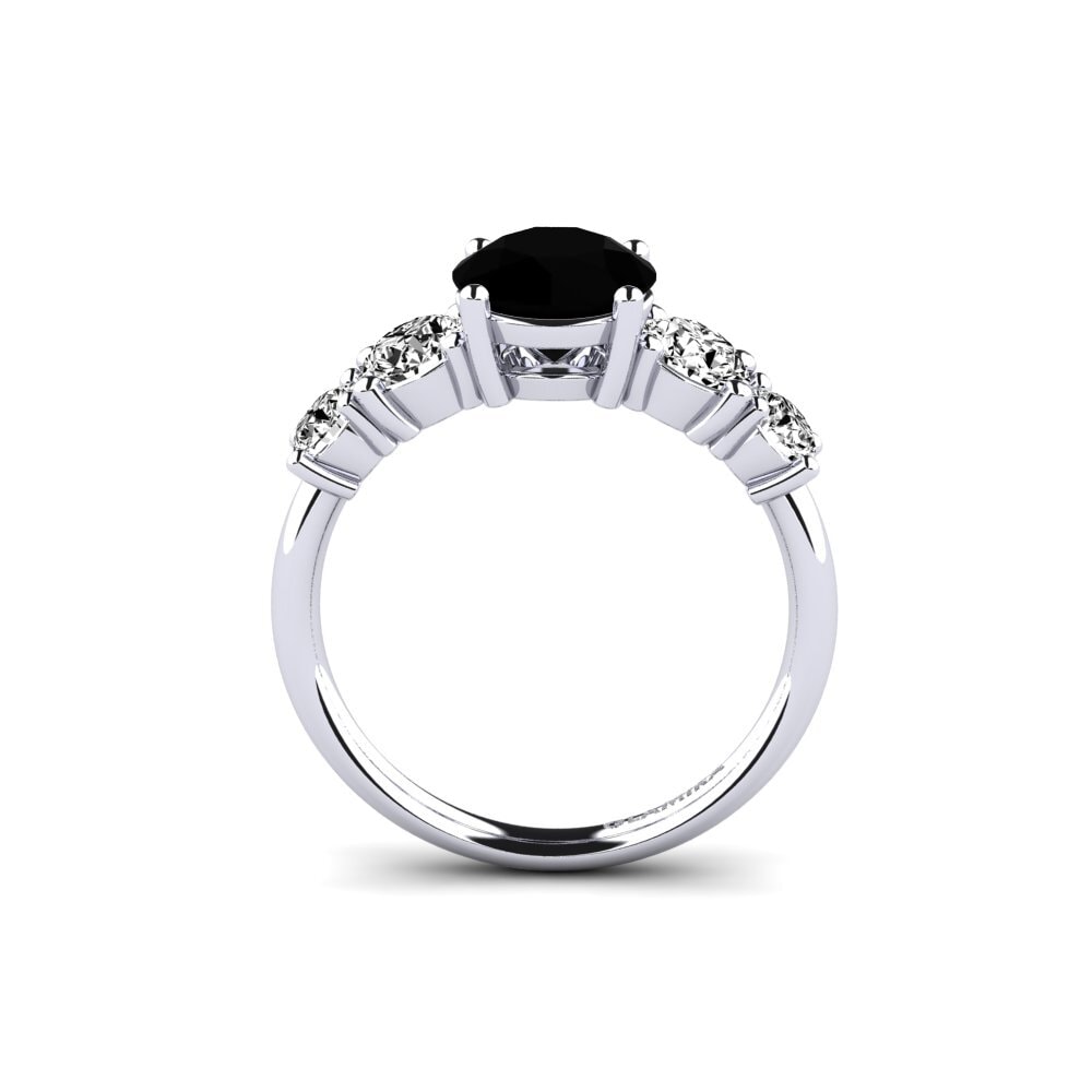 Ónix Negro Anillo de compromiso Ebulga - Round