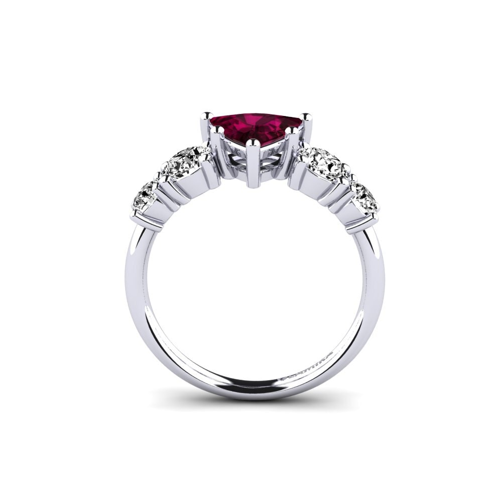 Rhodolite Garnet Engagement Ring Ebulga - Trillion