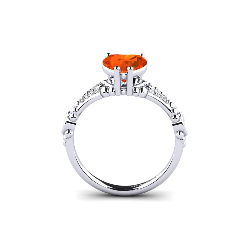 Ópalo Fuego Anillo de compromiso Epai - Heart