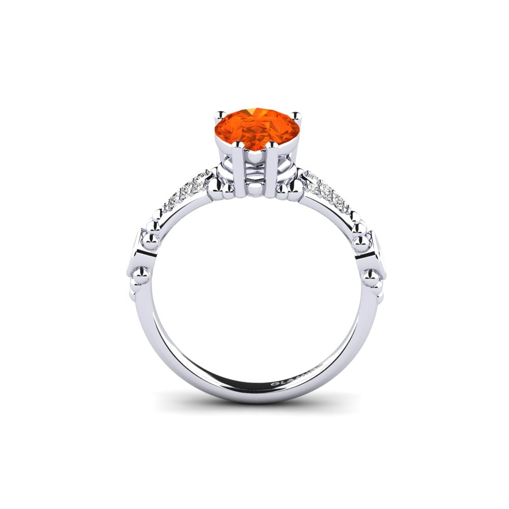 Ópalo Fuego Anillo de compromiso Epai - Pear