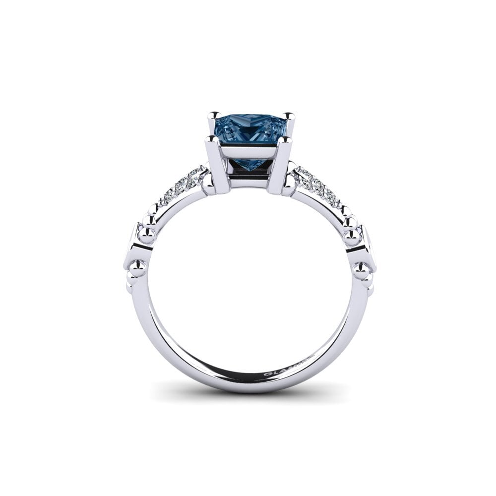 Diamante Azul Anel de Noivado Epai - Princess
