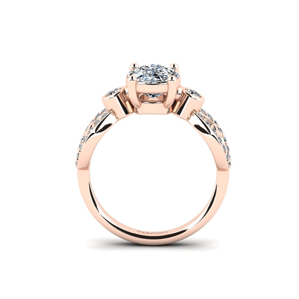 18ct Rose Gold Engagement Ring Fakisha - Cushion