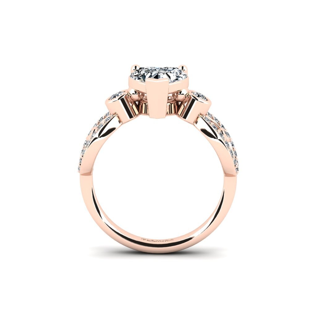 18ct Rose Gold Engagement Ring Fakisha - Heart