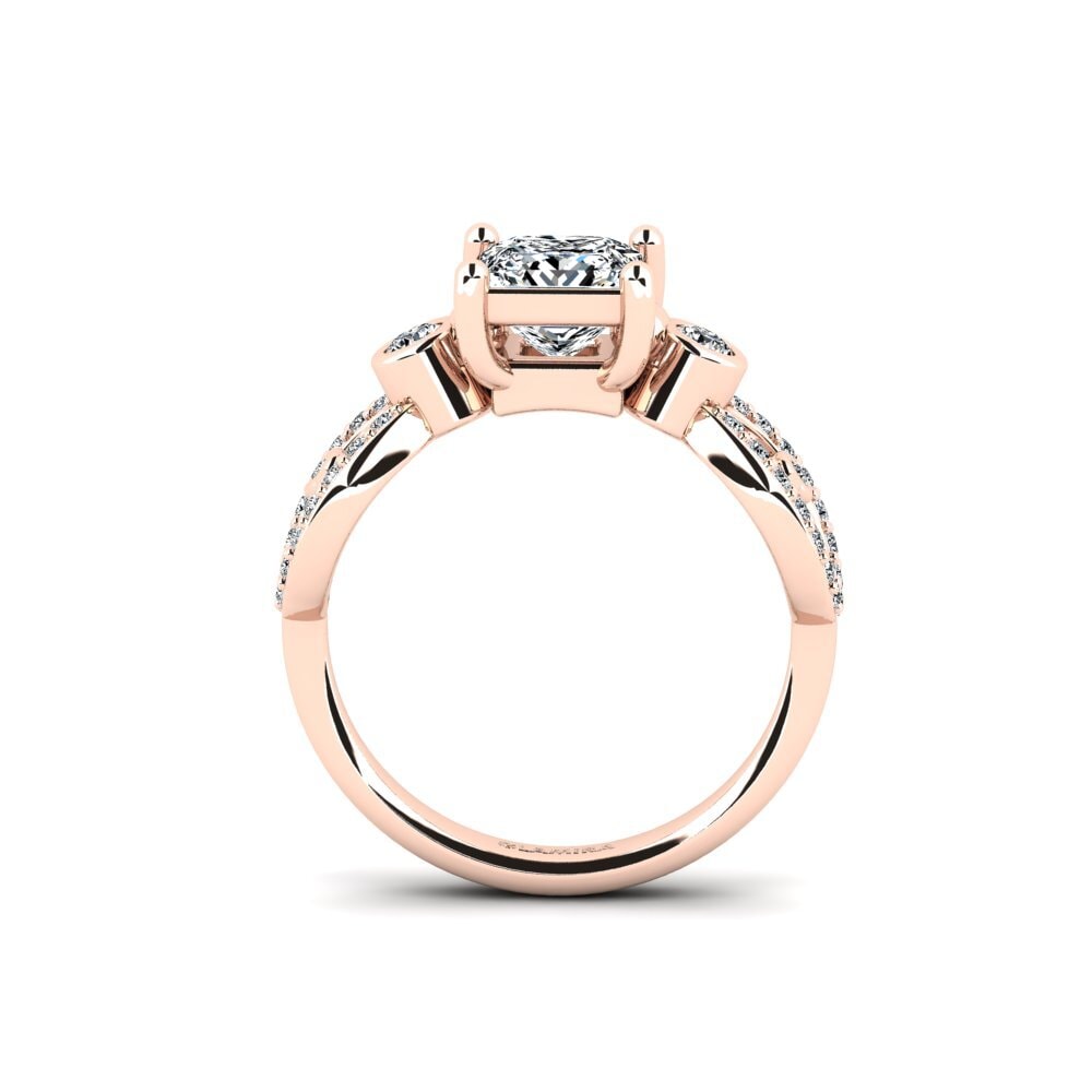 18ct Rose Gold Engagement Ring Fakisha - Princess